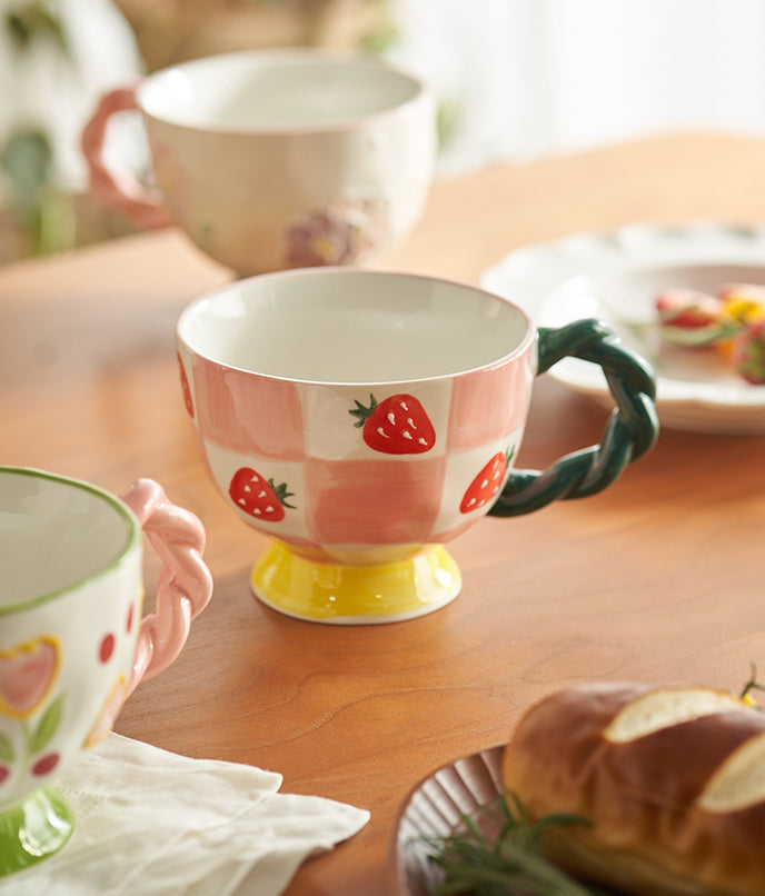 Beautiful Hand-painted Floral Ceramic Mugs - PeauleyHome