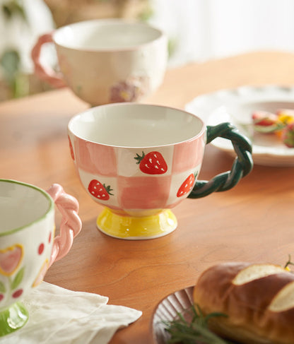 Beautiful Hand-painted Floral Ceramic Mugs - PeauleyHome