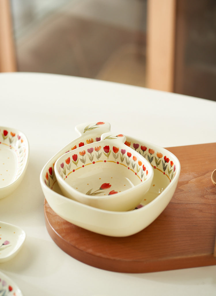 Pretty Floral Ceramic Bowls Plates Mugs for Breakfast - PeauleyHome