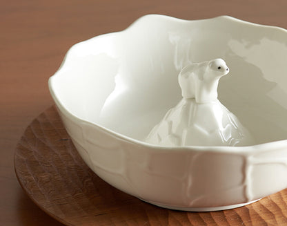 Nordic Ceramic Bowls with Polar Bear centred - PeauleyHome