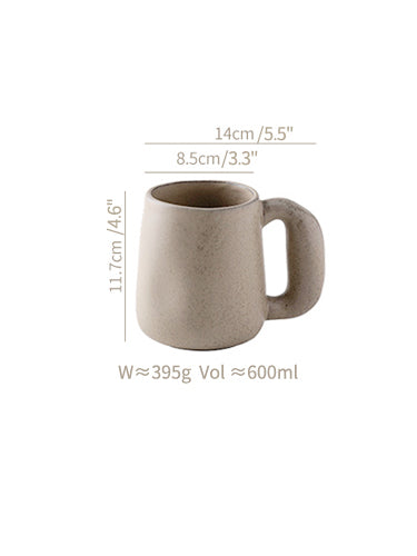 Original Handmade Ceramic Coffee Tea Mugs with Chubby Handle - PeauleyHome