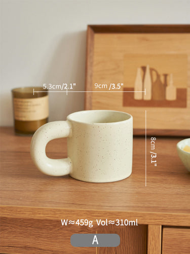 Aesthetic Ceramic Mugs with Chubby Handle - PeauleyHome