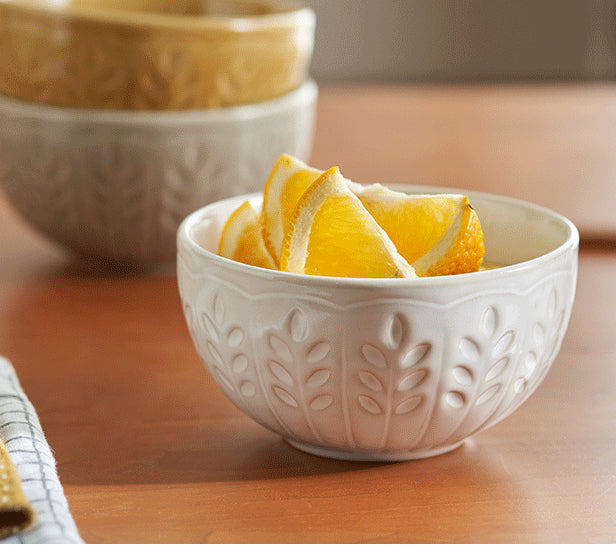 Nordic Vintage Engraved Floral Ceramic Bowls - PeauleyHome