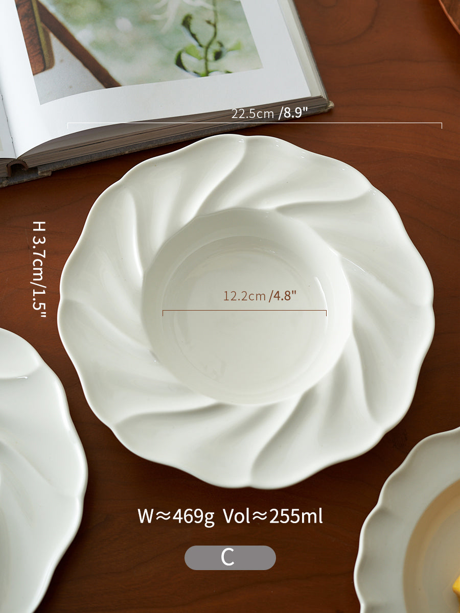 White Ceramic Service Plate Straw Hat Plates New Arrival - PeauleyHome