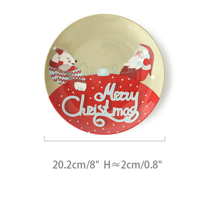 Christmas Series Original Cartoon Ceramic Plates New Year Gifts