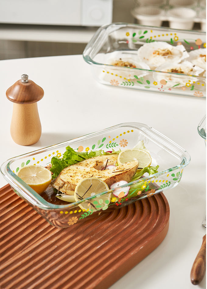 Fish Tray Rectangular Glass Plates - PeauleyHome