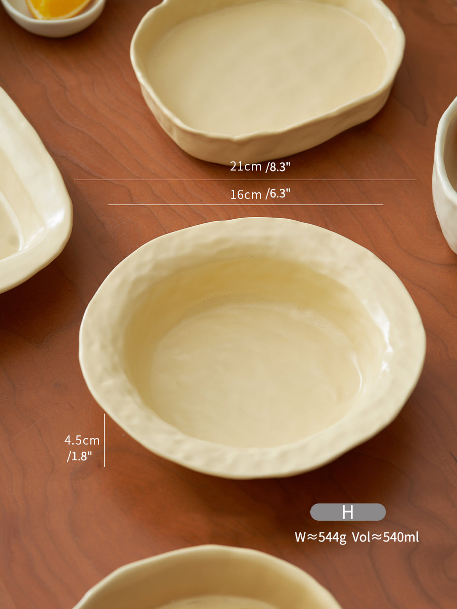 Handmade Irregular Special Ceramic Dessert Plates Bowls - PeauleyHome